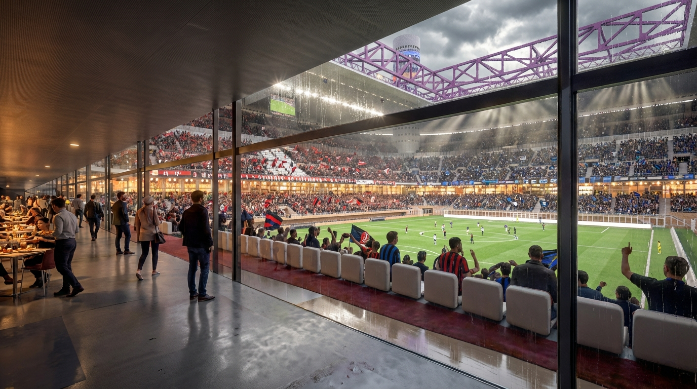 Veduta da zona VIP verso il campo di San Siro - Arco Associati